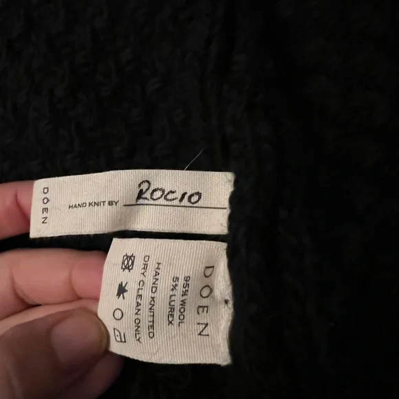 NWT Doen Tamara Black Cable Knit Cardigan - Picture 4 of 4